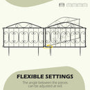 Outsunny Decorative Garden Fencing 4PCs Metal Border Edging