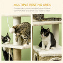 PawHut Cat Tree Climbing Tower w/ Scratching Post, Cat House, Hanging Toy Ball