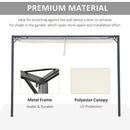 Outsunny 4 x 3(m) Outdoor Pergola Retractable Canopy Wall Mounted Gazebo, Beige