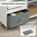 HOMCOM 7 Cube Storage Cabinet Shelving Unit with 3 Fabric Drawers White