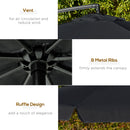 Outsunny 2.7m Garden Cantilever Banana Parasol Sun Shade w/ Crank, Black