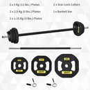 HOMCOM Adjustable 20kg Barbell Set Fitness Exercise for Indoor Home Gym Black