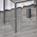 HOMCOM 120cm Minimalistic Dining Table Steel Frame Foot Pads Simple Style Grey