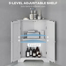 Kleankin Corner Bathroom Cabinet, Recessed Doors And Adjustable Shelf, White