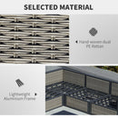 Outsunny 6 PCs Patio PE Rattan Sofa Set Sectional Conversation Furniture Set