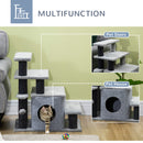 PawHut Dog Steps for Bed 4 Step Pet Stairs Cat House with Detachable Cover