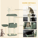 PawHut Cat Tree w/ Sisal Scratching Post, Hammock, Kitten Bed, Toy Ball