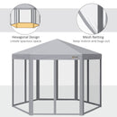 Outsunny 3 x 3(m) Pop Up Gazebo Foldable Canopy Tent w/ Roller Bag, Grey