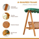 Outsunny Swing Chair 3 Seater Swinging Wooden Hammock Garden Seat Outdoor Canopy