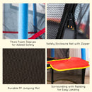 HOMCOM Trampoline for Kids w/Enclosure Net Built-in Zipper Safety Pad 3-6 Year