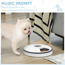 PawHut Pet Feeder w/ Digital Timer Six-Meal Food Dispenser Trays White