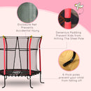 HOMCOM 5.2FT Kids Trampoline w/enclosure Indoor Outdoor for 3-10 Years - Red