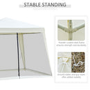 Outsunny 3x3m Outdoor Gazebo Canopy Tent Event Shelter w/ Mesh Screen Side White