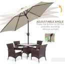 Outsunny Patio Umbrella Parasol Sun Shade Garden Aluminium Cream White 2.7M