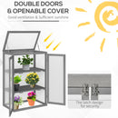 Outsunny 2 Shelves Wooden Cold Frame Grow House Greenhouse Outdoor Plant Storage