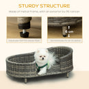 PawHut Wicker Dog Sofa Bed w/ Soft Water-resistant Cushion for Medium Small Dogs