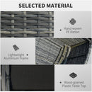 Outsunny Aluminium 4 Pieces Outdoor PE Rattan Sectional Conversation Sofa Set
