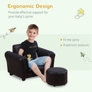 HOMCOM Kids Sofa Chair Set Armchair Seating Seat Bedroom Playroom Stool Black