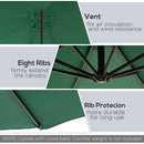 Outsunny 3m Garden Banana Parasol Cantilever Umbrella w/Crank& Base, Dark Green