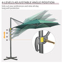 Outsunny 3 x 3(m) Cantilever Parasol Garden Umbrella with Cross Base Green