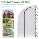 Outsunny Walk-In Lean to Wall Greenhouse w/ Zippered Door 143x118x212cm, White