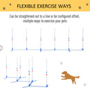 PawHut Dog Weave Pole Set Agility Starter Kit Pet Outdoor Exercise Training Set
