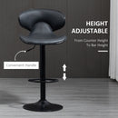 HOMCOM Grey Adjustable Swivel Bar Stools Set of 2, Barstools for Counter Bar
