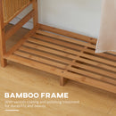 HOMCOM Bamboo Clothes Rail Garment Rack with 6 Tier Storage Shelf Hanging Rod