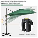 Outsunny Square Cantilever Roma Parasol 360° Rotation w/ Hand Crank, Green