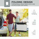 Outsunny 2Pcs Outdoor Patio Folding Chairs, Portable Garden Loungers Cream White