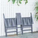 Outsunny Folding Steel Double Seat Garden Loveseat Bench Patio Chair Table Grey