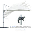 Outsunny 3 x 3(m) Roma Parasol Square Cantilever Umbrella w/ Crank & Tilt White