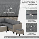 Outsunny 8 PCS Outdoor PE Rattan Wicker Conservatory Sofa Set, Patio Furniture