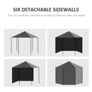 Outsunny 3.9m Outdoor Gazebo Canopy Party Tent with 6 Removable Side Walls