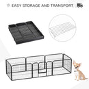 Pawhut Pet Cage Guinea Dog Pig Puppy Playpen Play House Steel Hutch Metel Black