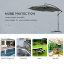 Outsunny 3m Garden Banana Parasol Cantilever Umbrella w/Crank& Base, Grey