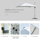 Outsunny 3 x 3(m) Roma Parasol Square Cantilever Umbrella w/ Crank & Tilt White