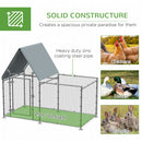 PawHut Walk In Chicken Run Large Outdoor Chicken Cage Coop w/ Cover 2 x 1 x 1.7m