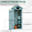 Outsunny Wooden Garden Storage Shed Tool Storage Box, 77 x 54 x 179 cm, Blue