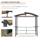 Outsunny BBQ Patio Canopy Gazebo with Interlaced Polycarbonate Roof 2 Shelves