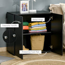 HOMCOM Freestanding Storage Cabinet w/ Two Shelves Wooden Sideboard - Black