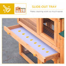 PawHut Wood Rabbit Hutch Pet House Water-Resistant w/Ramp Solid Outdoor Pet Cage