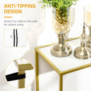 HOMCOM Modern Console Table Tempered Glass Top Sofa Table Steel Frame White