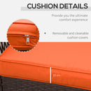 Outsunny 3 Pieces Patio Rattan Bistro Set with Tempered Glass Table Orange