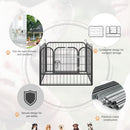 Pawhut Metal Pet Playpen Dog Kennel w/Door Latches In/Outdoor Use 82Lx82Wx60Hcm