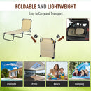 Outsunny Folding Lounge Chair Outdoor Chaise Lounge for Bench Patio Beige