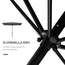 Outsunny 2 x 3(m) Garden Parasol Rectangular Market Umbrella w/ Crank Dark Grey