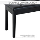 HOMCOM Classic Piano Bench Padded Seat Makeup Stool Solid Wood Wooden Black