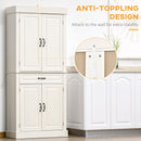 HOMCOM 180cm Kitchen Pantry Storage Cabinet Server Food Organizer, White