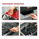 Portable Charcoal Barbecue Grill with Side Shelves for Outdoor Picnic Camping
